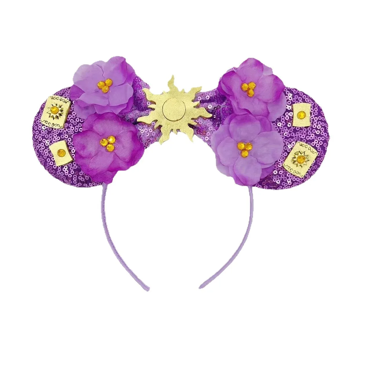 Miniso السحرية السحرية موضوع عقال رابونزيل ميكي الأذن عقال الترتر القوس عقال ميكي إكسسوارات الشعر