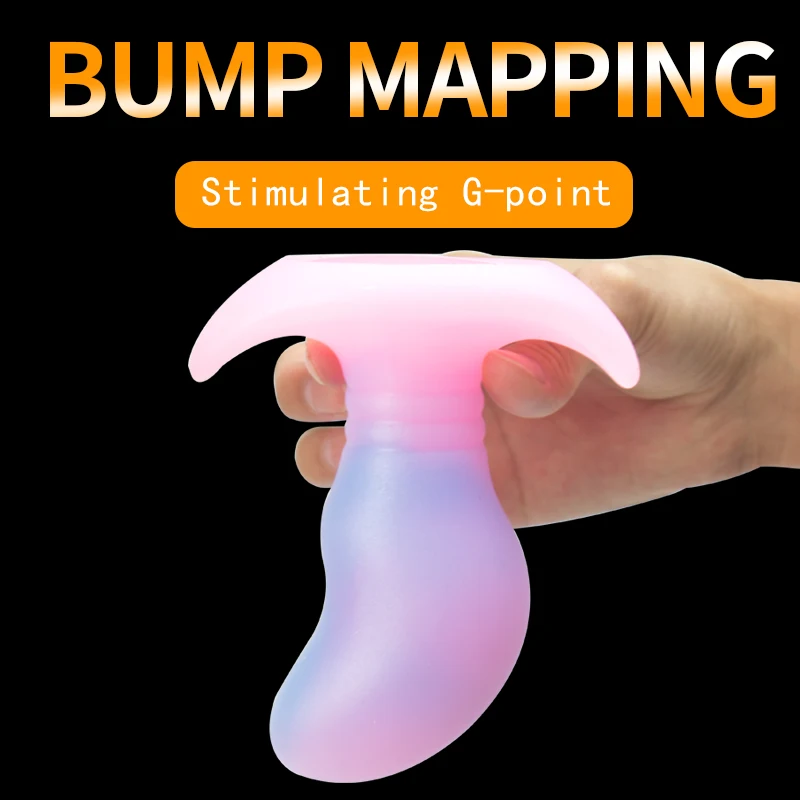 Glow in The Dark Colorful Silicone Buttocks Butt Plug Soft Women\'s Gay Men Prostate Massager