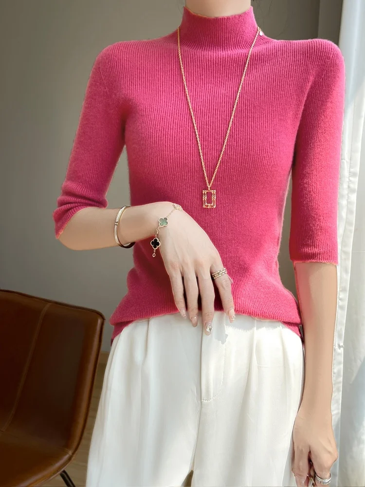 Base lavorata a maglia slim fit da donna irt f Collo alto Five Sve mid Sve Top interno lavorato a maglia con colletto medio autunnale
