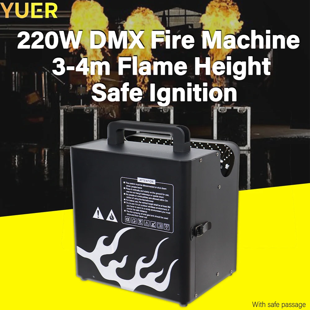 

High-Power DMX Controlled Fire Machine: 220W, 3-4m Flame Height, Reliable Ignition System, Ideal for Stage Effects Concerts