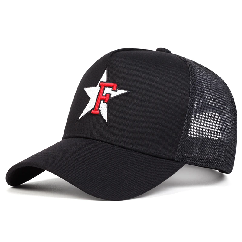 Topi bisbol bordir Pentagram huruf F, topi bisbol uniseks, topi kasual musim semi dan musim panas, topi luar ruangan dapat disesuaikan, topi tabir surya