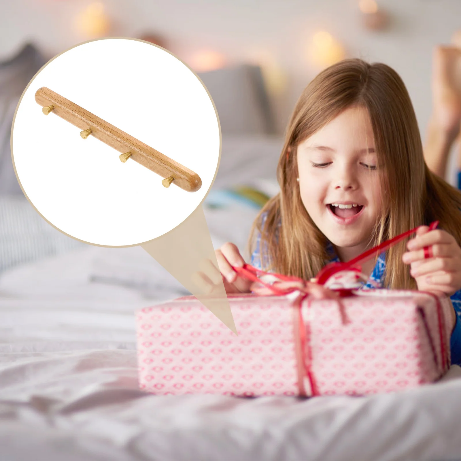 

Mini House Hook Wooden Miniature Hanging Hook for Dollhouse Accessories Decor Wall Organizer Display Keys Towels Clothes Tiny