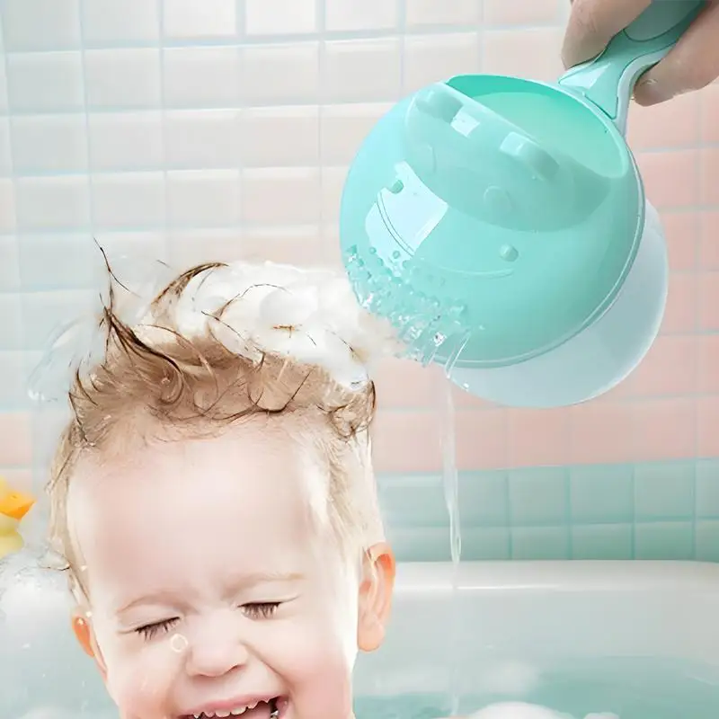 Enjuagador de baño para bebé, taza de enjuague para baño de bebé de dibujos animados, vertedor de dibujos animados grueso, seguridad para niños, lavado de cabello y ducha de tiempo de baño
