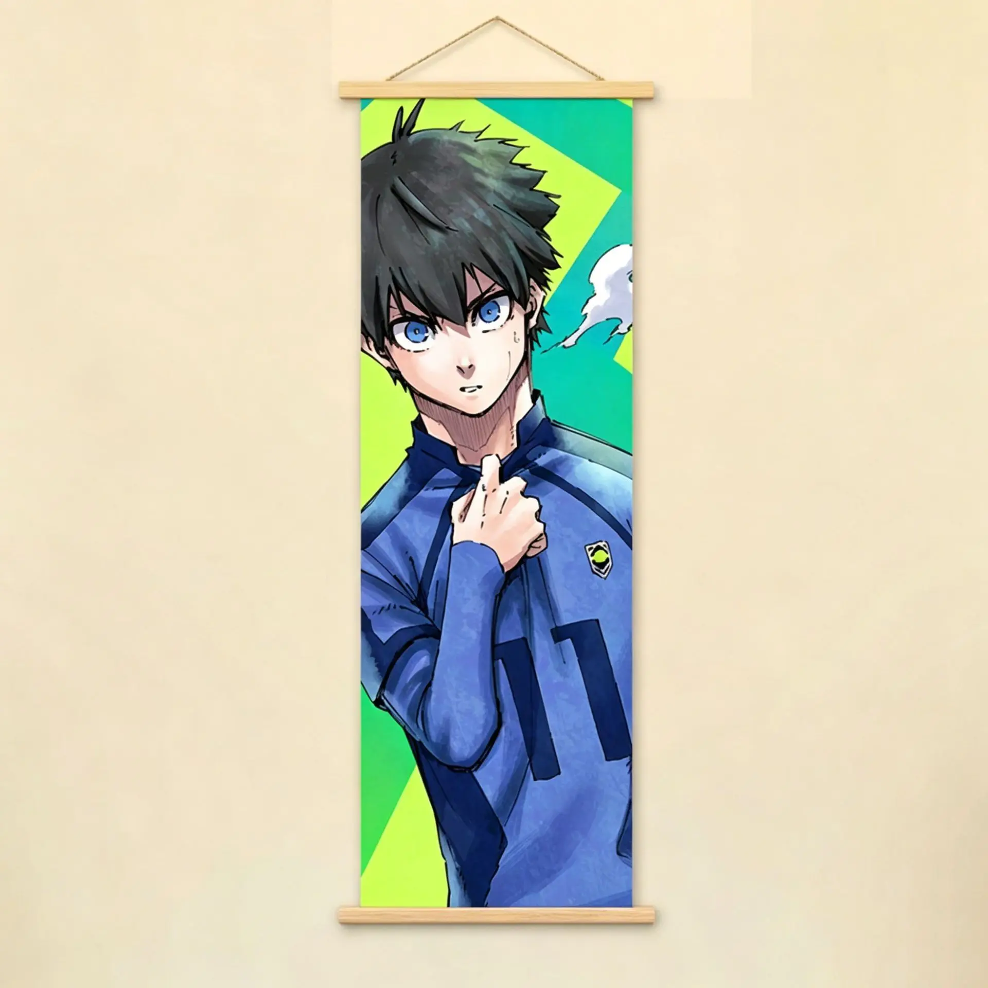 Blue Lock Hanging Painting Anime Poster Reo Mikage Wall Art Canvas Scroll Picture Isagi Yoichi Characters Home Decor Living Room