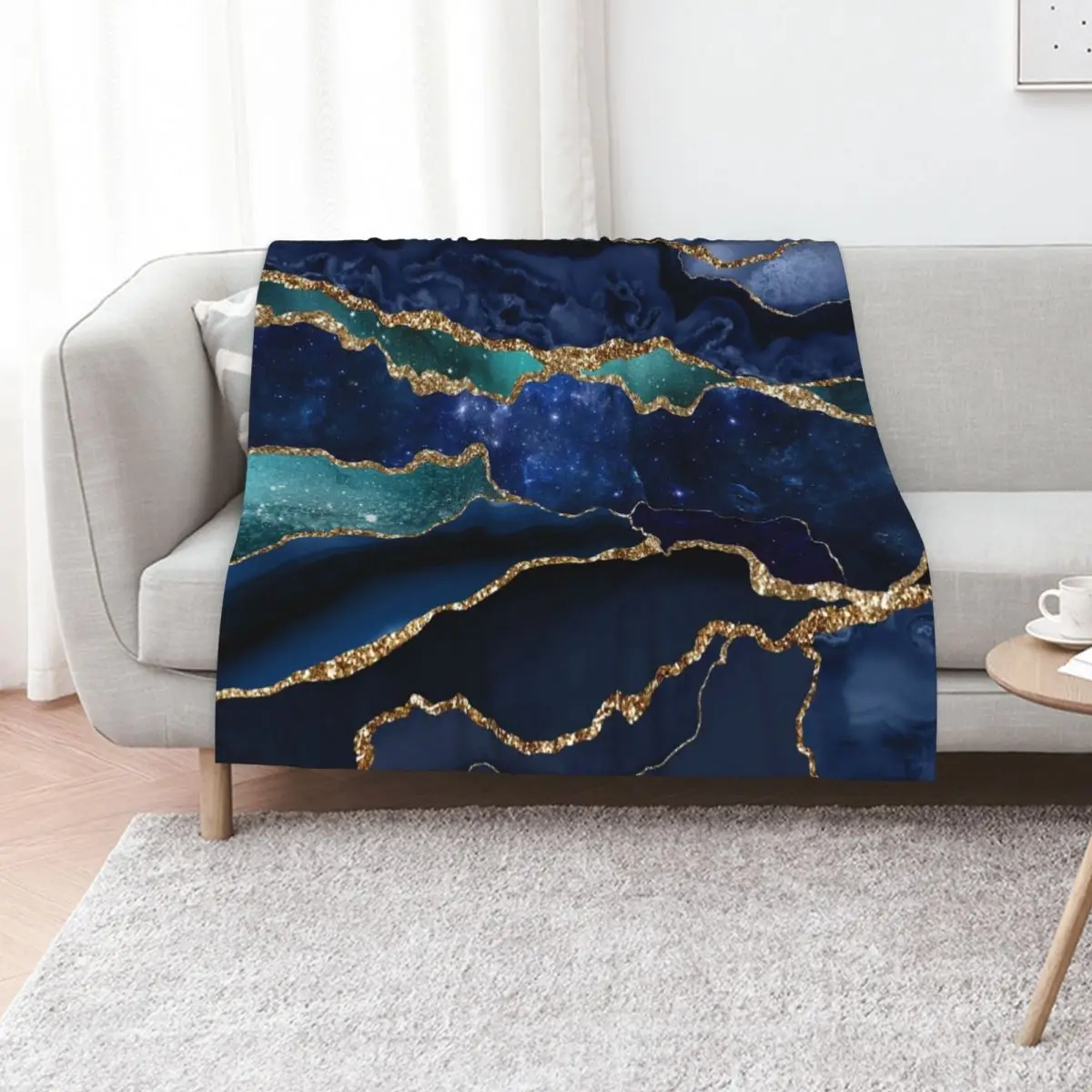 بطانية Glamour Milky Way Faux Marble Galaxy I Throw Blanket هدية مضحكة منقوشة لبطانيات الشتاء الفاخرة #1
