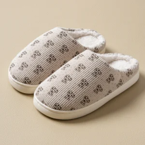 ฤดูใบไม้ร่วงฤดูหนาวรองเท้าแตะผ้ากำมะหยี่สีทึบ,บ้านพักผ่อนและเดินกลางแจ้งหนาพื้นรองเท้าแบบนุ่มคู่รองเท้าแตะขนาดใหญ่