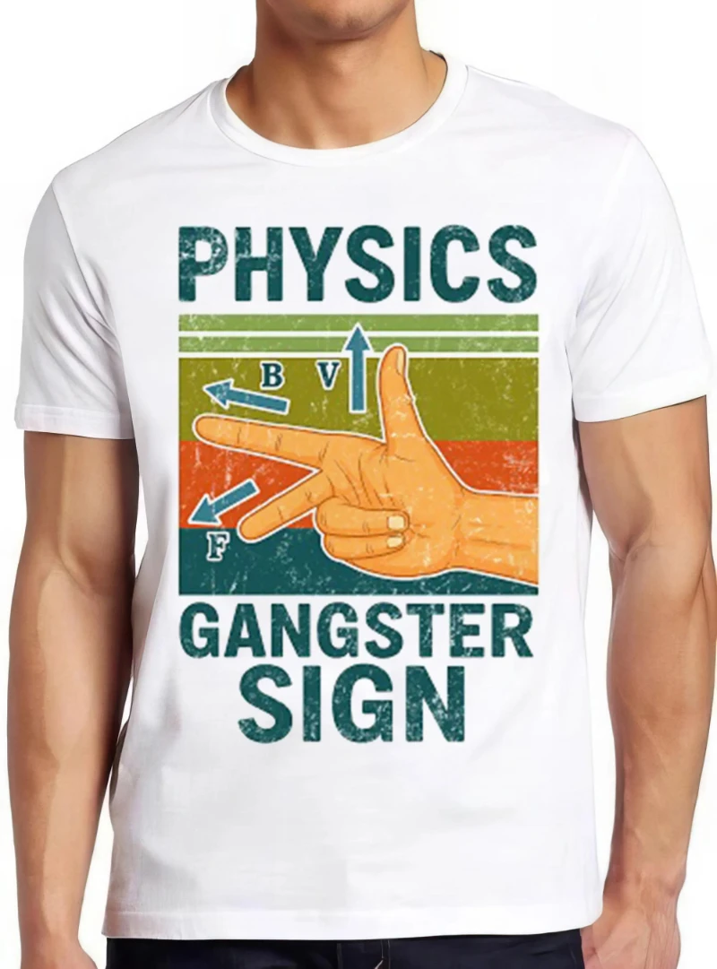 

Physical Gangster Logo, Hand Vector, Humorous Imitation, Science, Men's and Women's Summer Fashion, Short Sleeved Top