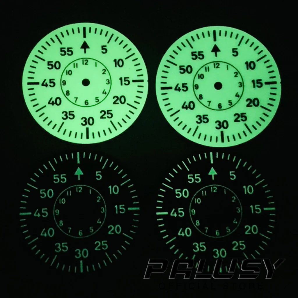 29MM Diver Pilot Watch Dial Full C3 Green Luminous Watch Faces For NH35 NH36 NH38 NH39 ETA2824 2836 Miyota 8215 Movement