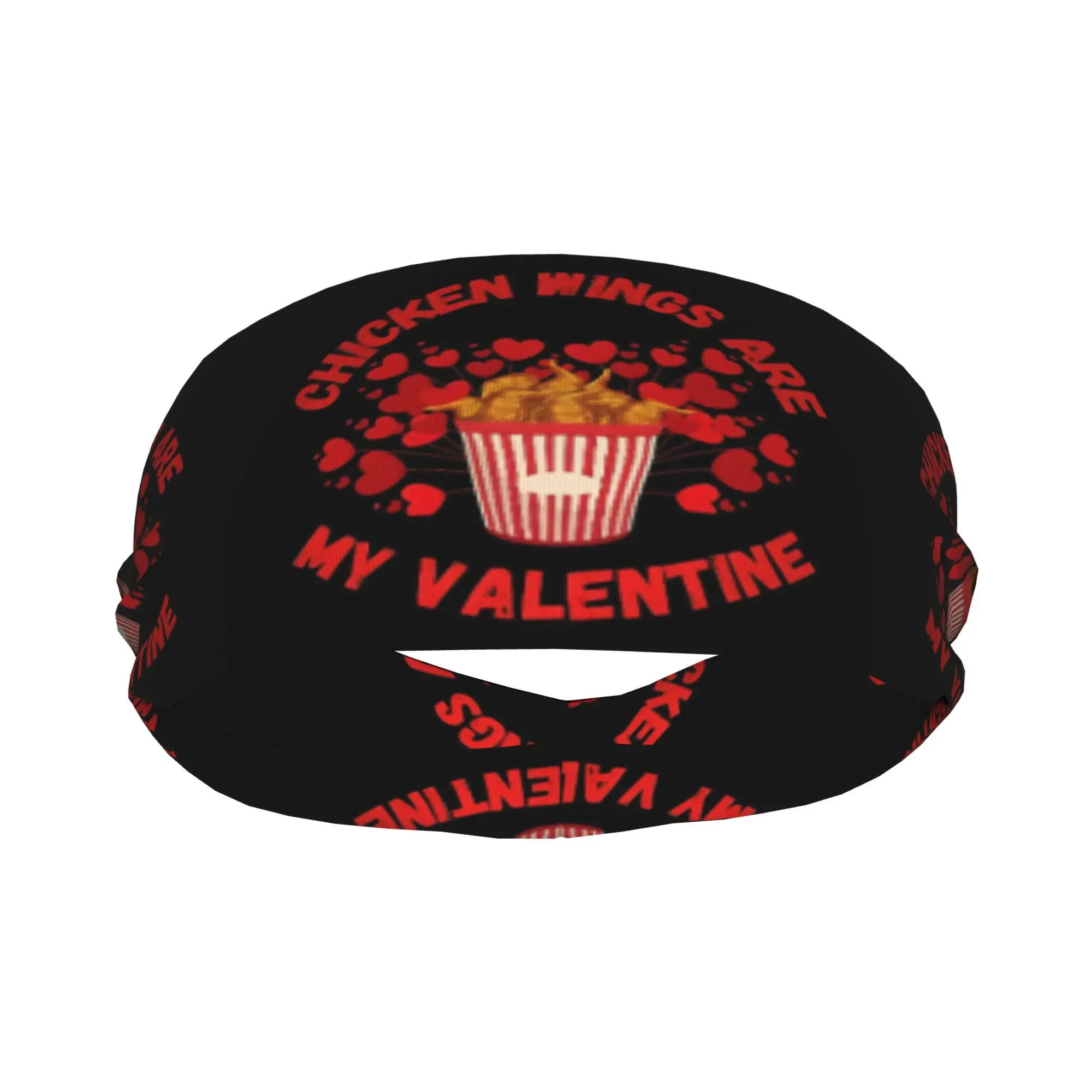 

Chicken Wings Are My Valentine Headband Sweat Absorbent Sports Hairband for Running Yoga Fitness Elastic Non-slip Food Lover