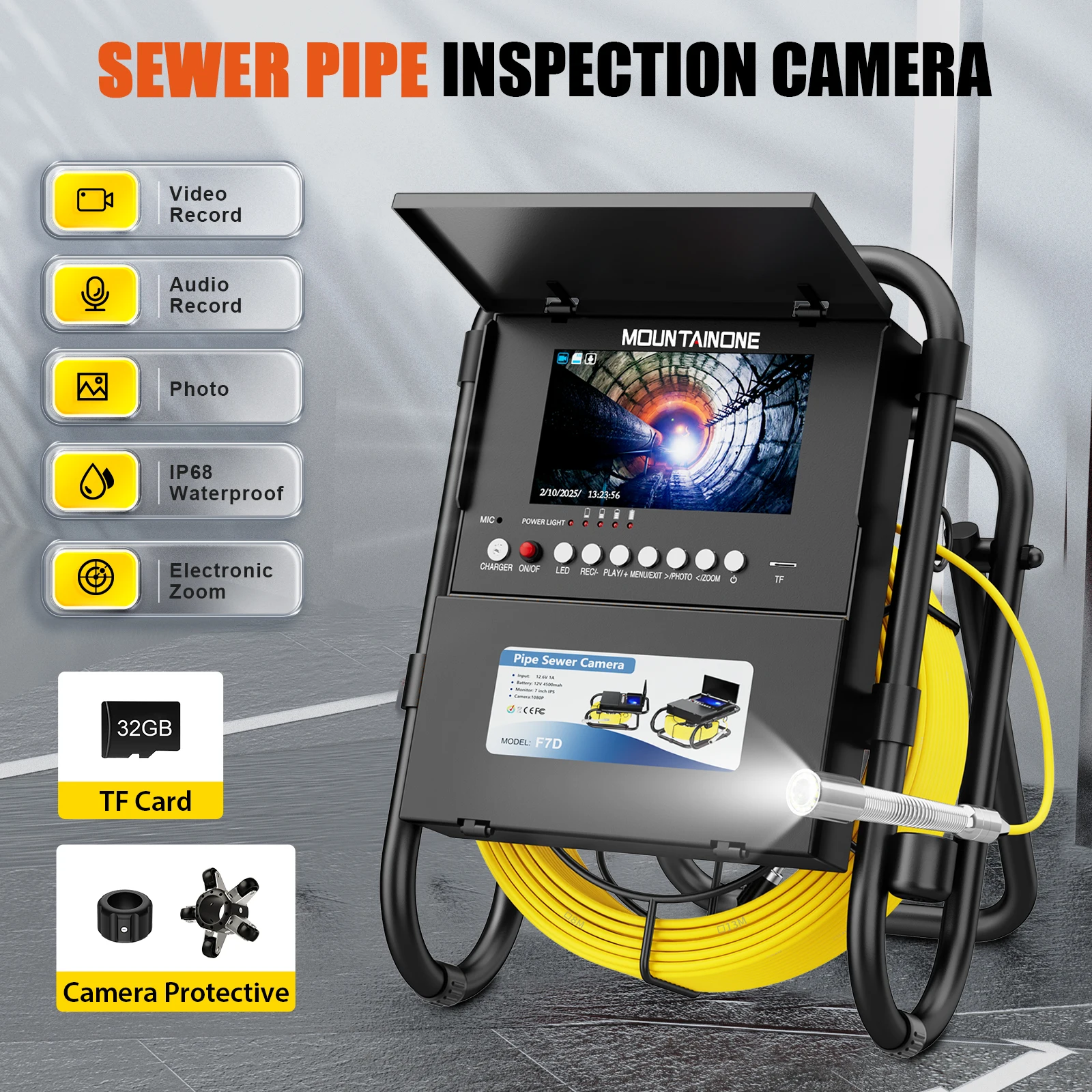 MS30M Sewer Pipe Inspection Camera with 23mm Endoscope Camera 7