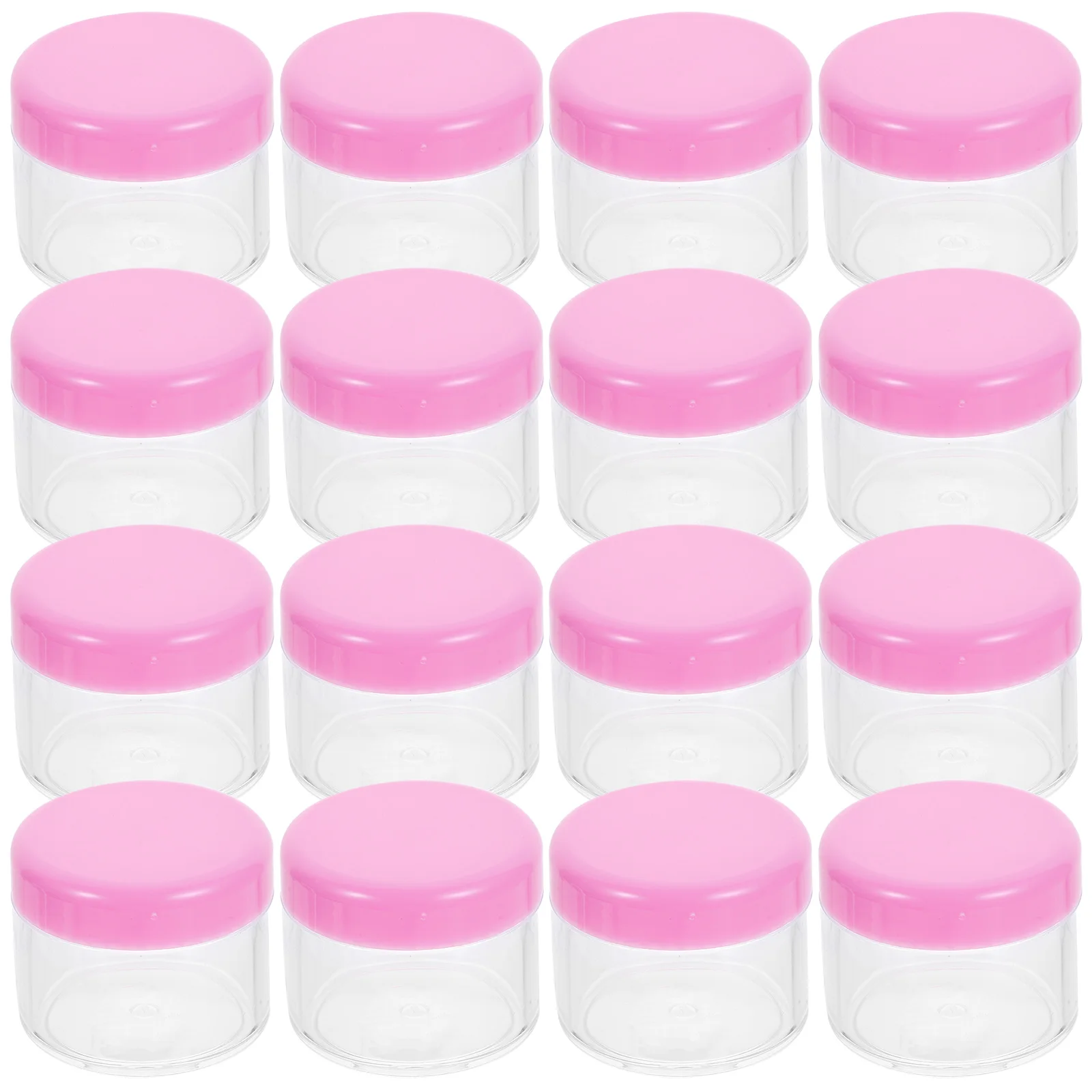

12pcs 20g Pink Leak Proof Thick Wall Transparent Sample Jars Containers for Travel Camping Mini Plastic Bottles with