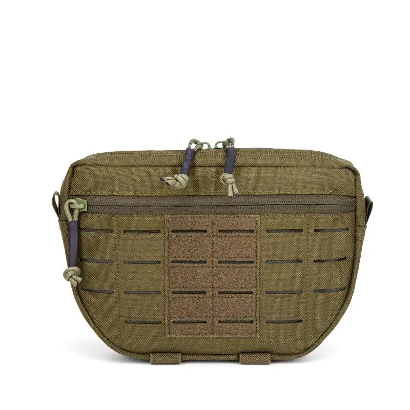 سترة معلقة على الصدر تكتيكية خفيفة الوزن مع حقيبة تخزين متنوعة معلقة أمامية سفلية وحقيبة ملحقات معلقة