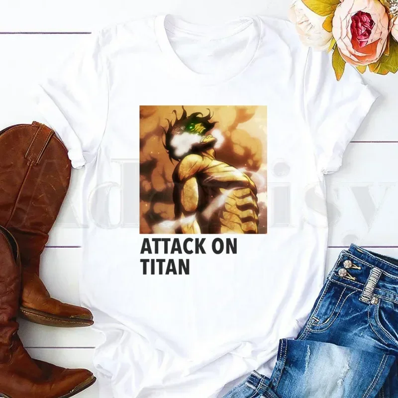 Attack On Titan Short Sleeve Female Tops Tees Harajuku  VintageT Shirts Women's T-shirt