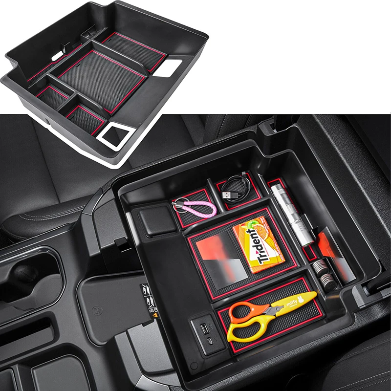 

Kptidy Armrest Storage Box For Chevrolet/GMC Silverado 1500 2023 2024 Silverado/Sierra 2500HD 3500HD Insert Console Organizer