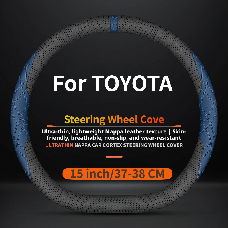 15 inch/37-38 CM Soft Touch Non-Slip Steering Wheel Cover for Hilux, Fortuner, Innova Crysta, Avanza/Veloz Auto Decor
