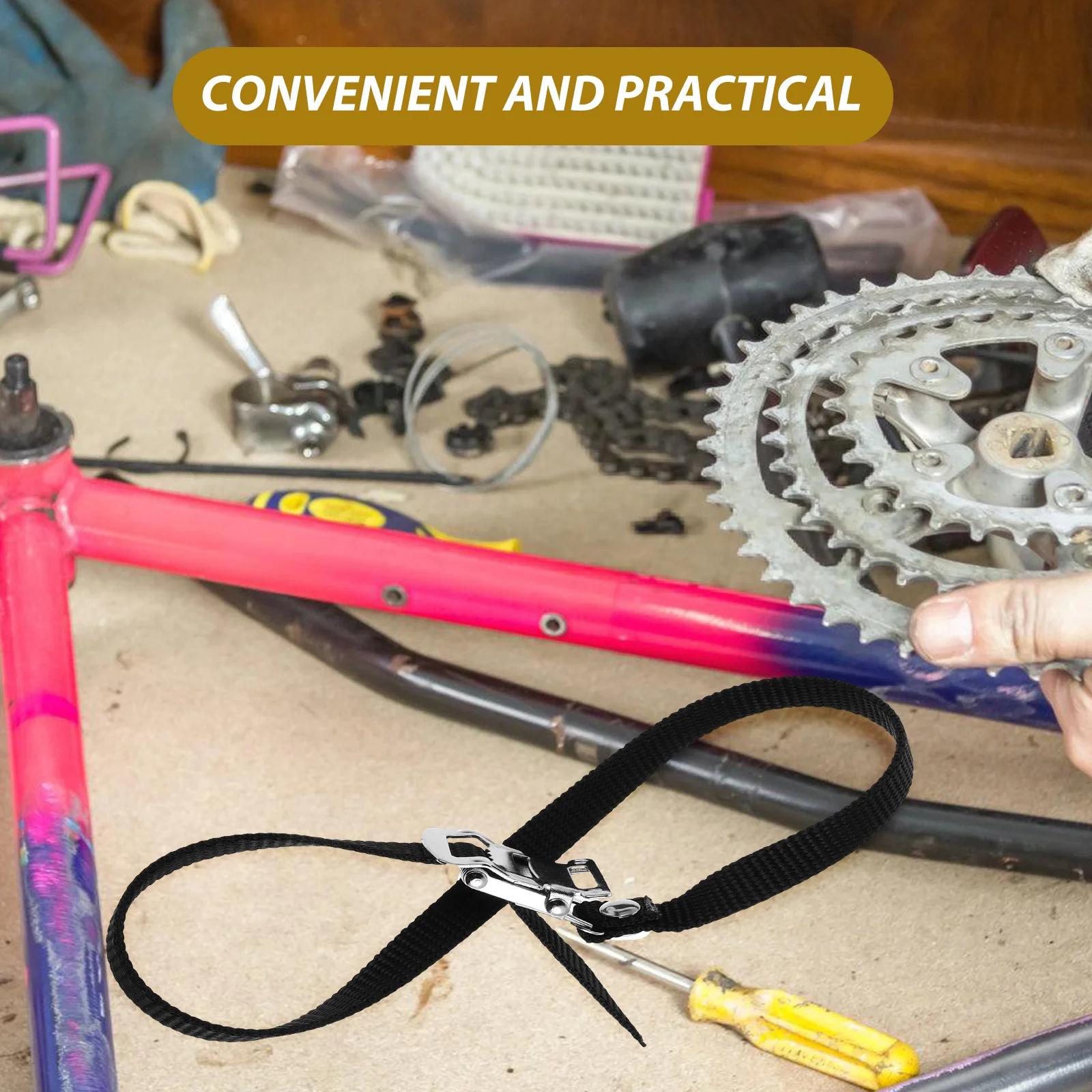 6Pcs Secure Pedal Straps Adjustable Nylon Cycling Safety Accessories Universal Replacement Foot Pedal Straps