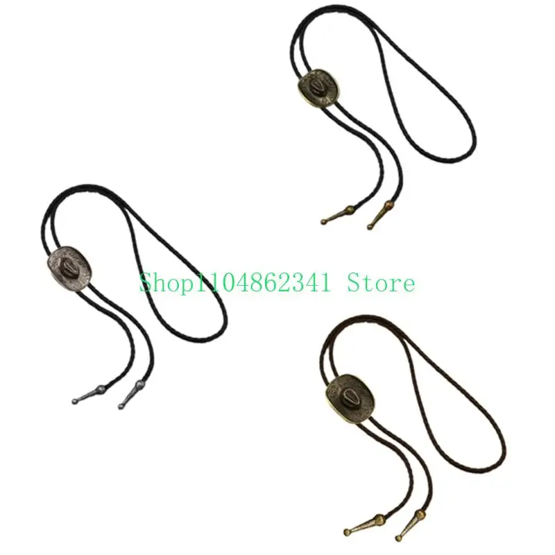 5asd Vintage Western theo chủ đề PU Bolo Bolo Tie điều chỉnh Vòng cổ có thể điều chỉnh Chiếc áo choàng cổ áo cho trang phục