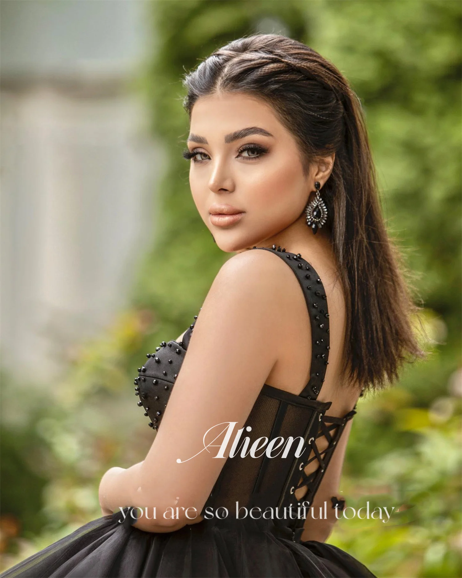 Aileen レディース プロムドレス 2025 フォーマルドレス 特別な機会向け スイートハート カスタムメイド ベスティドス デ フェスタ ブラック