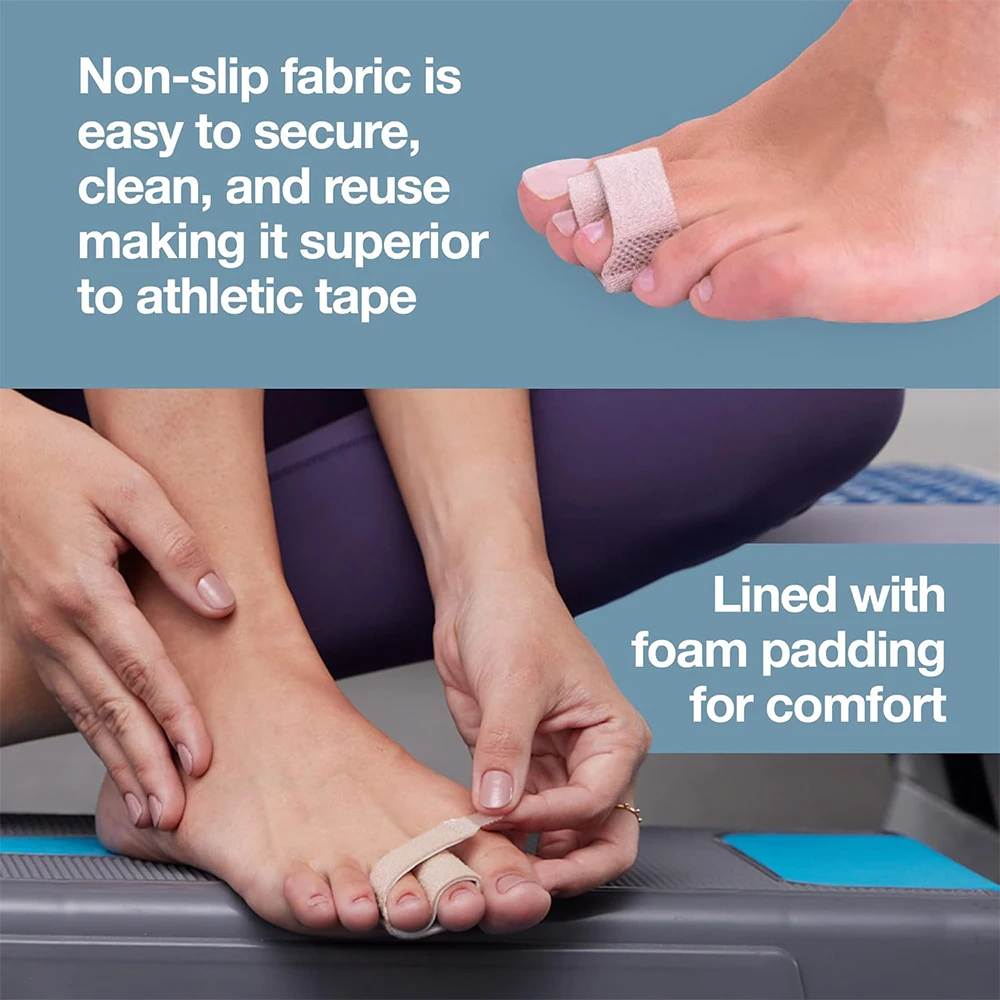 3Pair Hammer Toe Straightener Toe Splints Cushions Bandages for Correcting Crooked & Overlapping Toes Protector Toe Separator