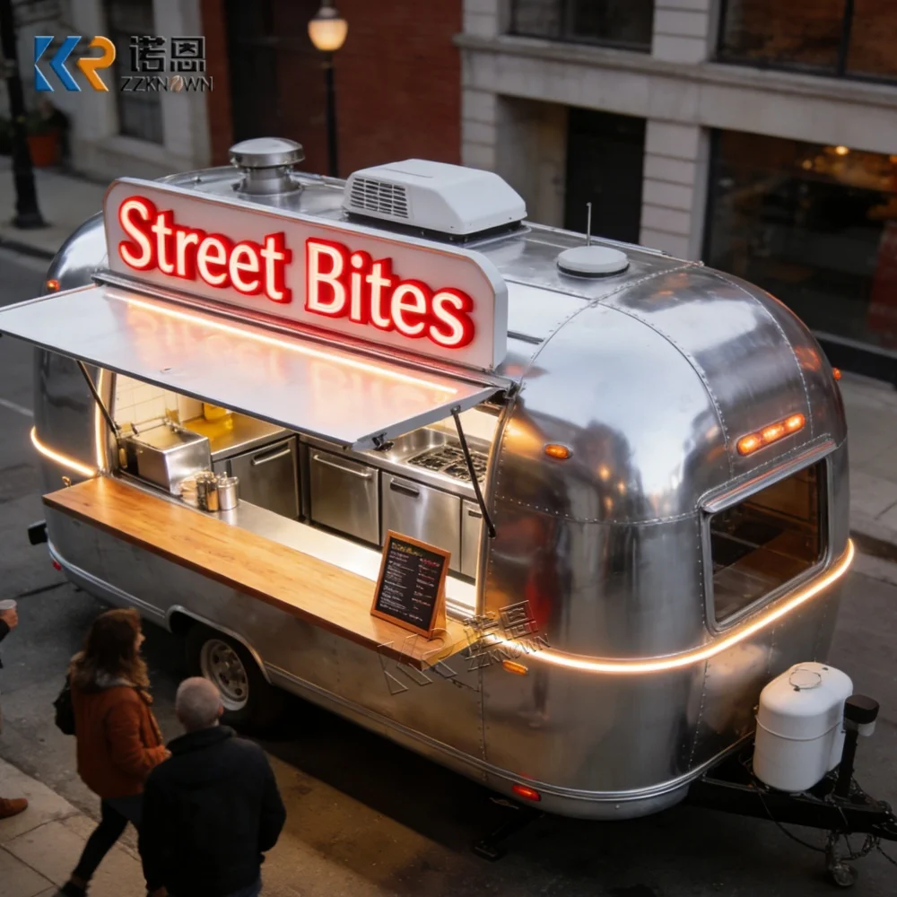 

Customizable Mobile Snack Truck Outdoor Service Window Breakfast Bubble Tea Vending Trailer for Street Business