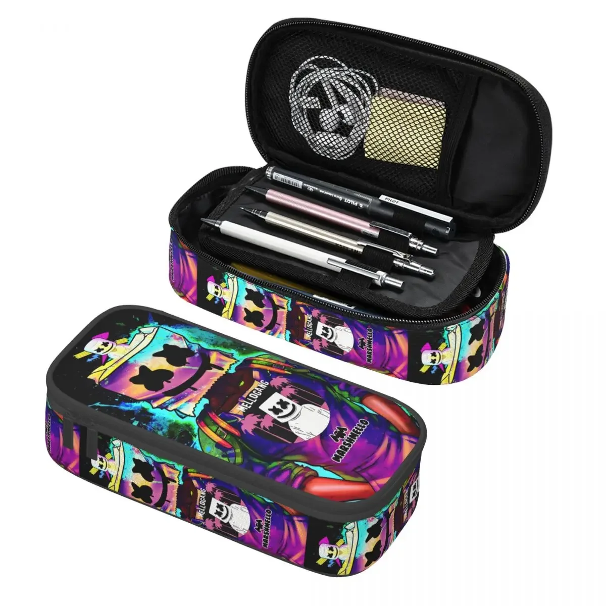 Marshmellos American Electronic Music Producer And DJ Pencil Case for Girl Boy Large Storage Pen Box Bag School Accessories