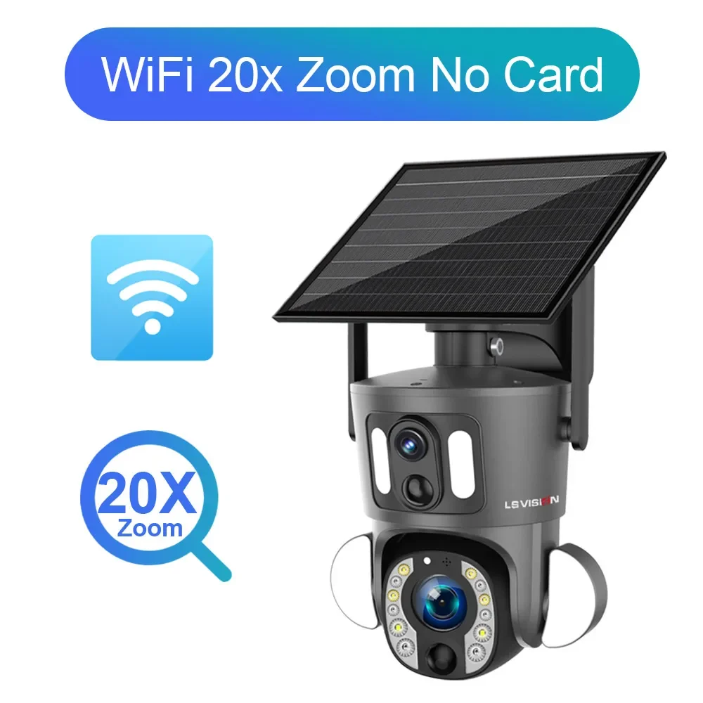 防犯カメラ Udocare Solar Wireless Security Camera 4K Solar Camera 20X Zoom PTZ with Dual PIR