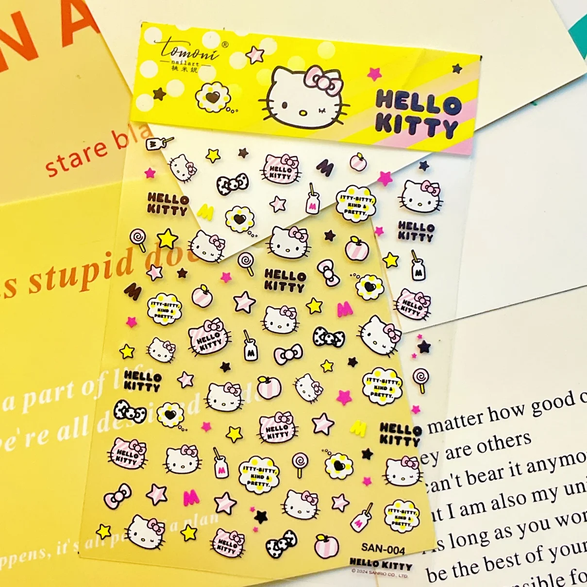 1 sheet hellokitty Sanrio and tomoni Nail stickers Hello Kitty cute cartoon Japanese nails