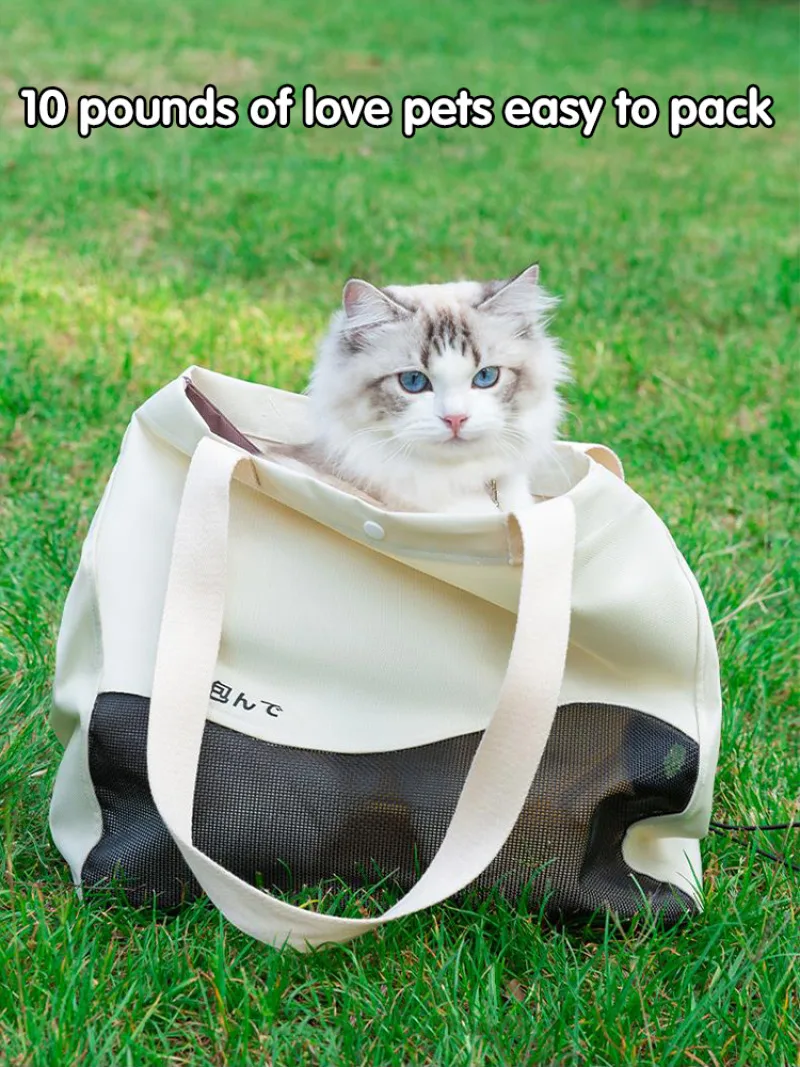 Portable cat bag for small dogs with breathable shoulder pet bag breathable cat bag canvas bag