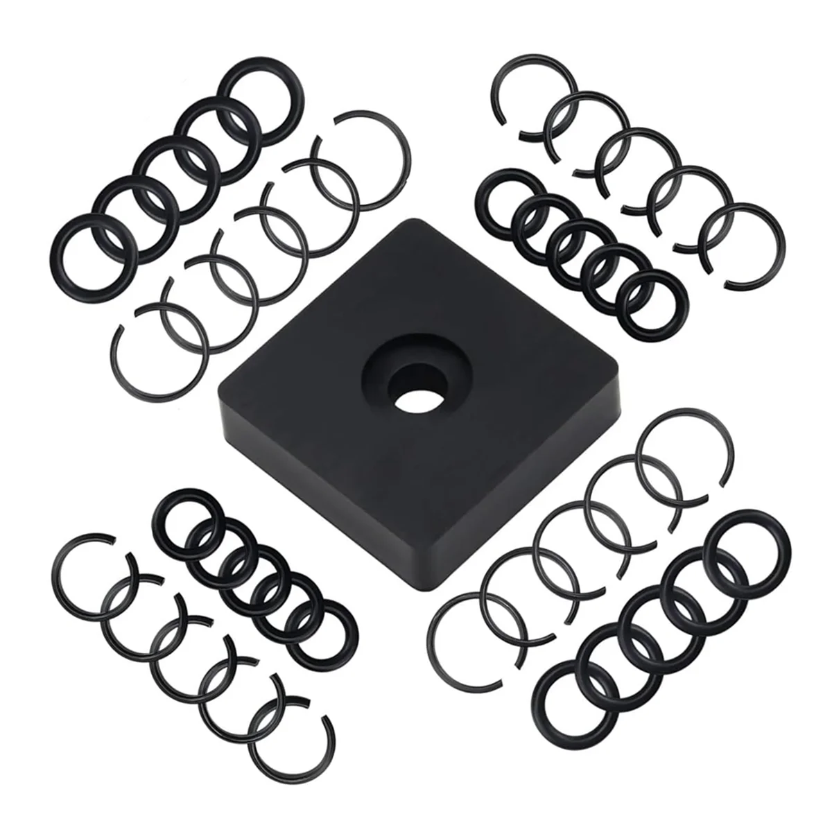 10 مجموعة 1/2in و 10Set 3/8in تأثير الاحتفاظ حلقة كليب حلقة الاحتكاك + O-حلقة ، التجنيب تأثير قفل حلقة سندان تثبيت أداة غنية