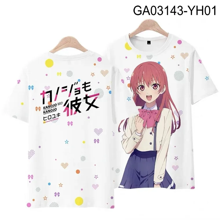 Camiseta con estampado 3d de Kanojo mo kanojo, ropa de calle japonesa de talla grande, popular