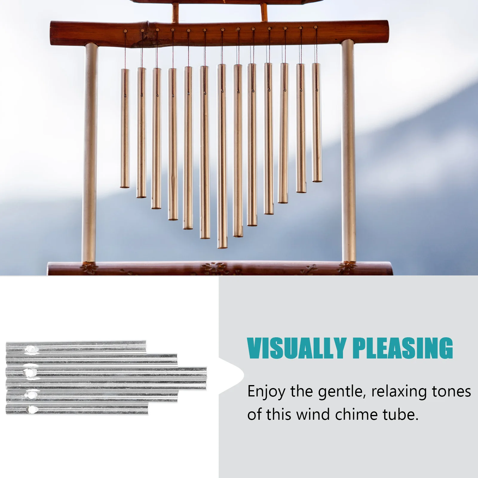 

15Pcs Wind Chime Tubes Aluminum Rustproof Durable DIY Outdoor Garden Patio Wind Chime Supplies Accessories DIY Aluminum