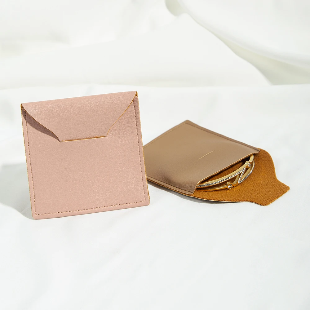 100 Stück PU-Leder Hochzeits-Geschenktüten, Wasserdichte Beutel für Ringe, Ohrringe, Halsketten, Anhänger, Schmuck-Aufbewahrung und Verpackung – Detail 8
