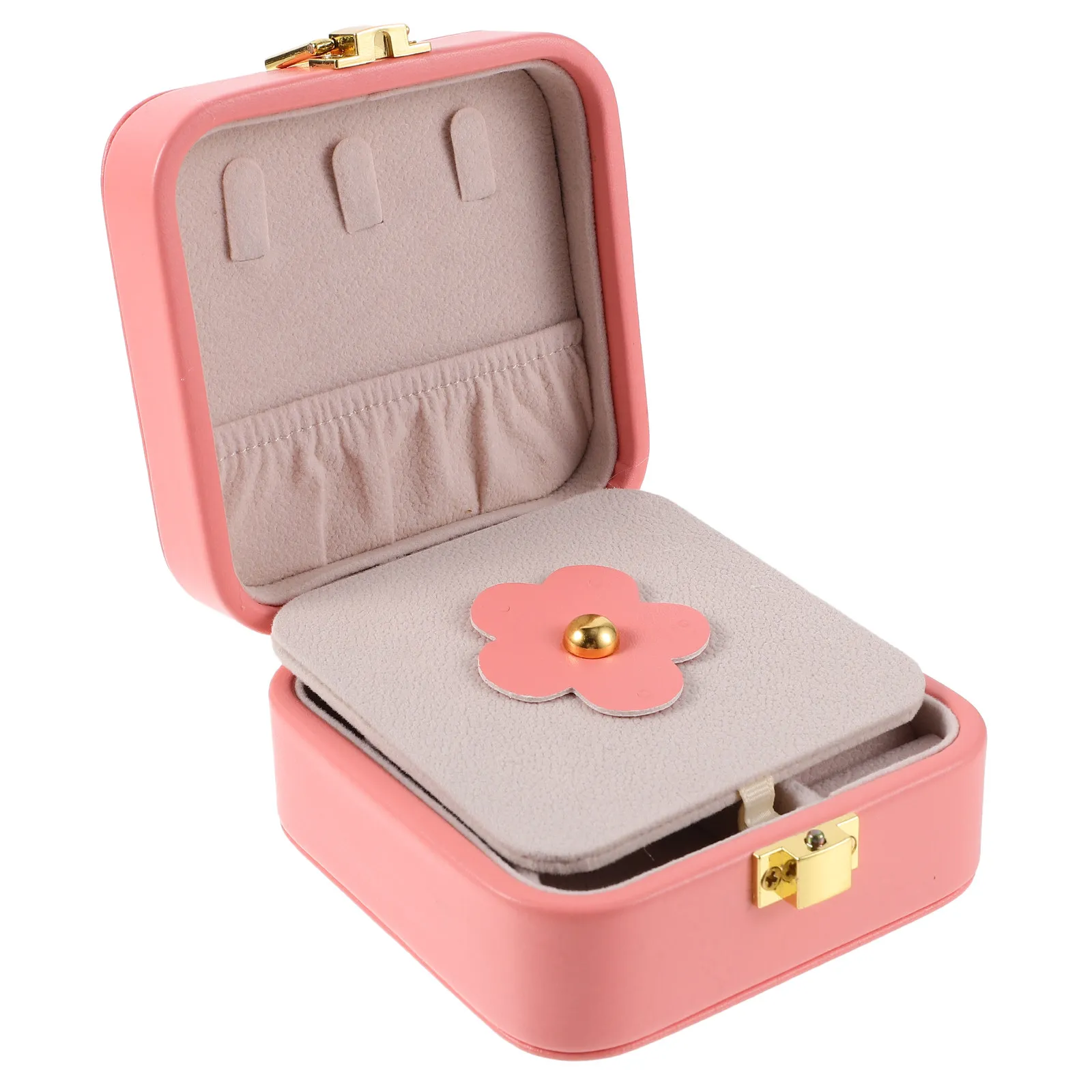 

Small Jewelry Organizer Box with Mirror Portable Travel Jewelry Storage Case for Necklace Bracelet Earrings Rings