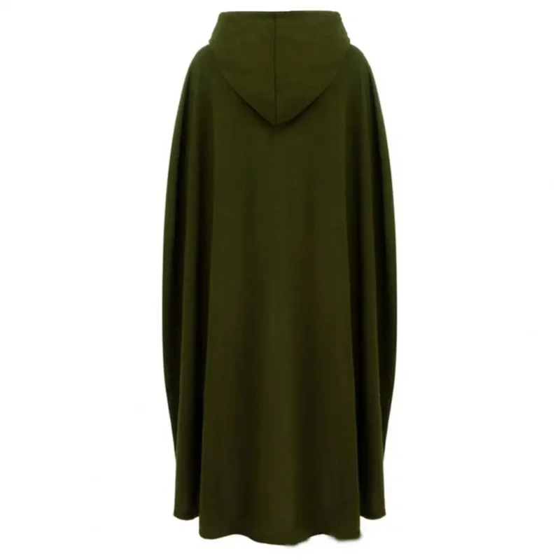 خمر القرون الوسطى الخريف الشتاء حجم كبير النساء الملابس معاطف فضفاضة مقنعين زر الصوف كيب أعلى السيدات متعدد الألوان معطف عباءة