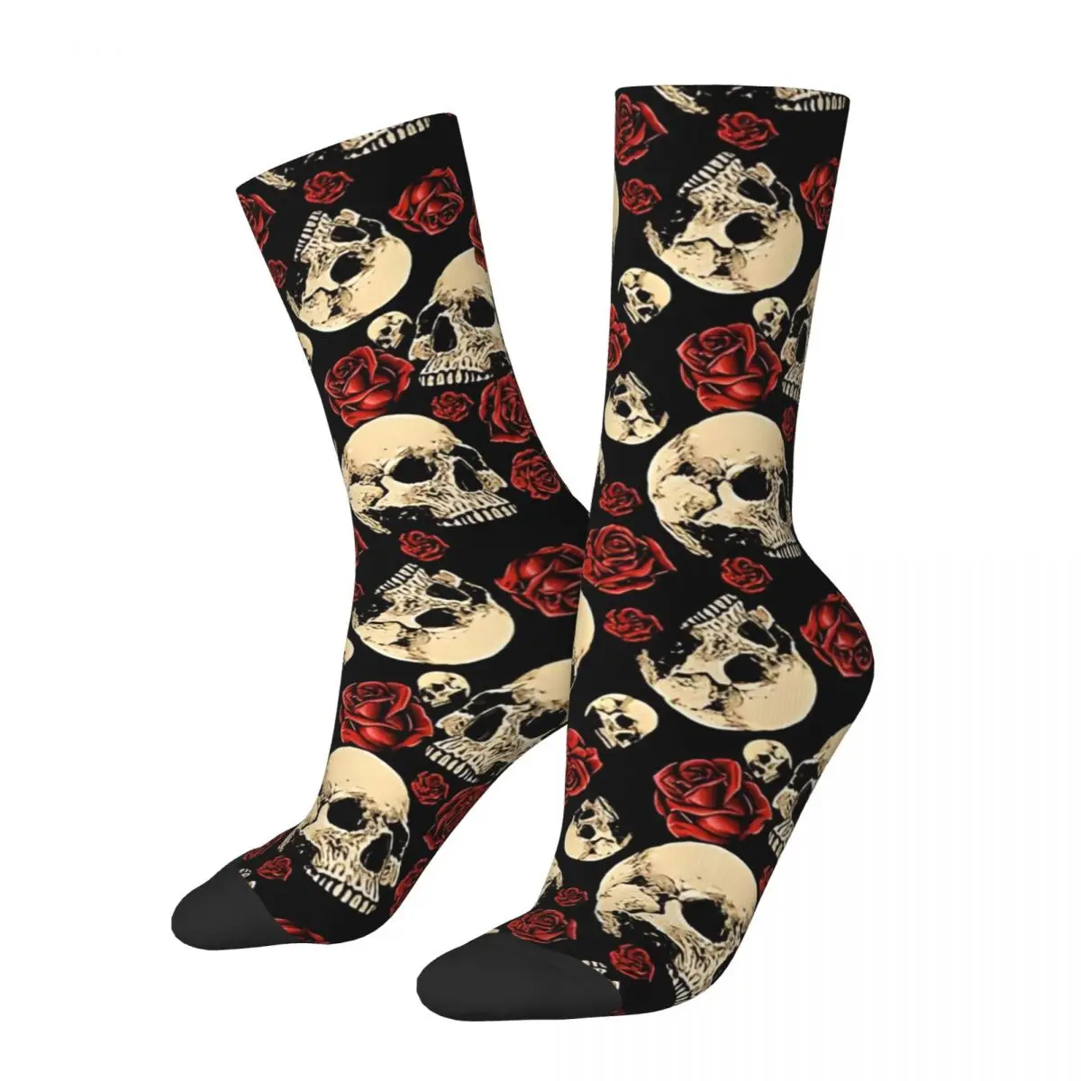 Skull Roses Unisex Winter Socks Windproof Happy Socks Street Style Crazy Sock