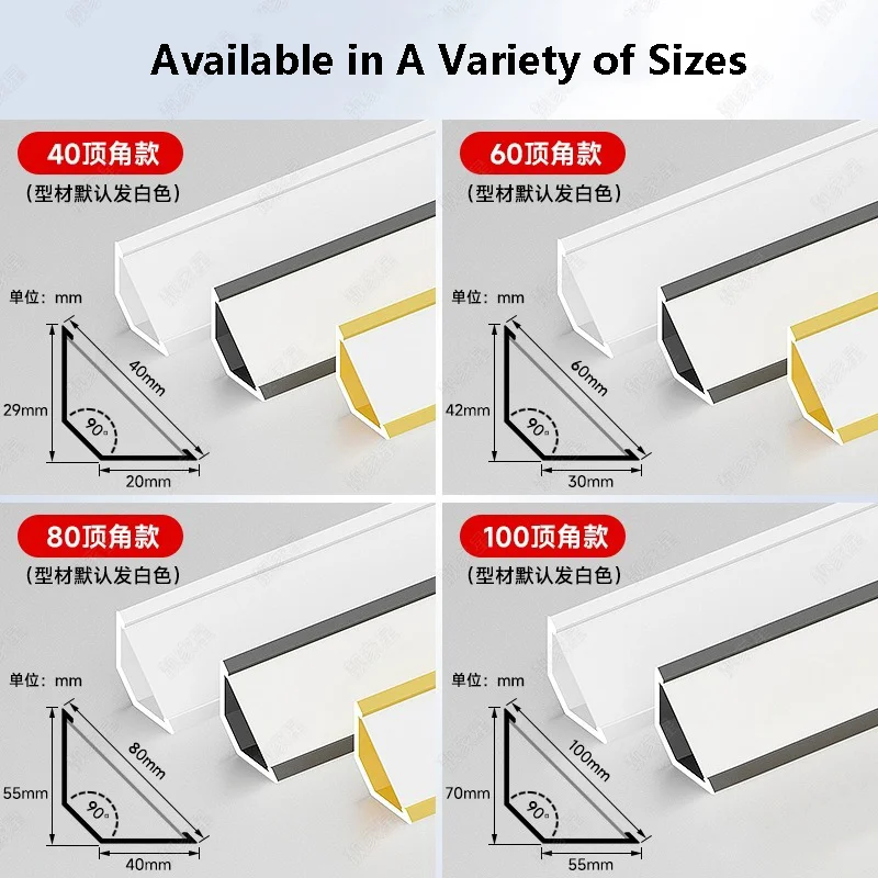 45도 경사형 LED 천장 알루미늄 프로파일 거실 침실 천장 벽 상단 코너 V형 하드 스트립 라이트 홈 데코