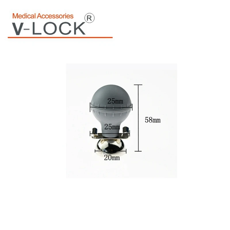 V-LOCK Nickel-plated EKG Suction Electrodes,3.0&4.0 double purpose,metal part OD=21mm,ball OD=27mm