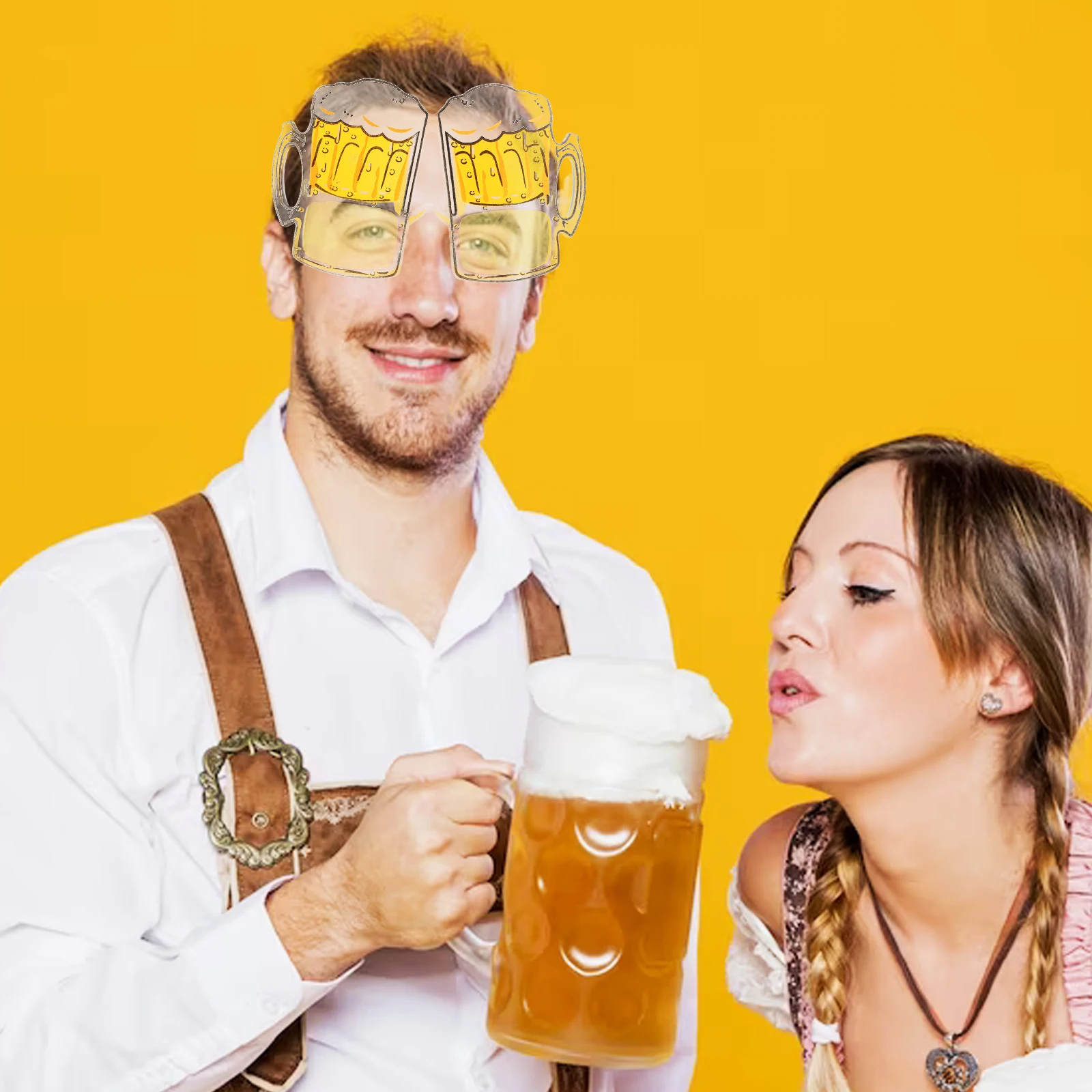 

2Pcs Beer Mug Eyeglasses Novelty Party Glasses for Adult Festival Costume Party Prank Prop Accessory Lightweight
