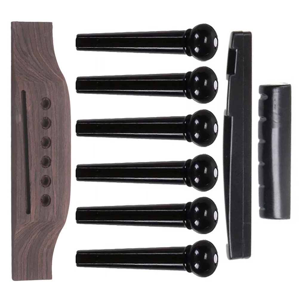 

Bridge Saddle Nut Replacement Set Acoustic Repair Parts Complete Kit Durable Wooden Plastic Material Smooth Polished Guitar
