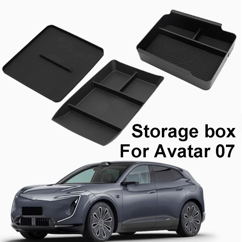 

For Avatar 07 2024-2025 Car Central Control Lower Armrest Box Storage Box Wireless Charging Silicone Pad Interior Accessories