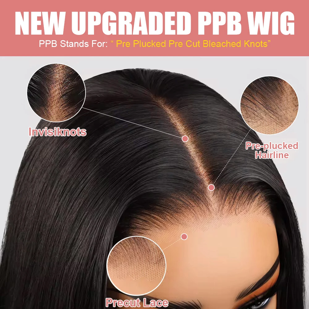 Brazilian 12 16 Inch Natural Black Bone Straight Short 13x4 Hd Transparent Lace Front Human Hair Wigs For Women 250% High Density 13x6 Straight Short Bob Wig Human Hair Soft Remy Pre Plucked 5x5 Gluel image 6