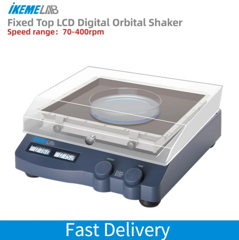 IKEME Laboratory Use LCD Digital Orbital Shaker 70-400RPM SK-O330-M Oscillator for Mixing Included Sticky Pads Lab VDRL Shaker