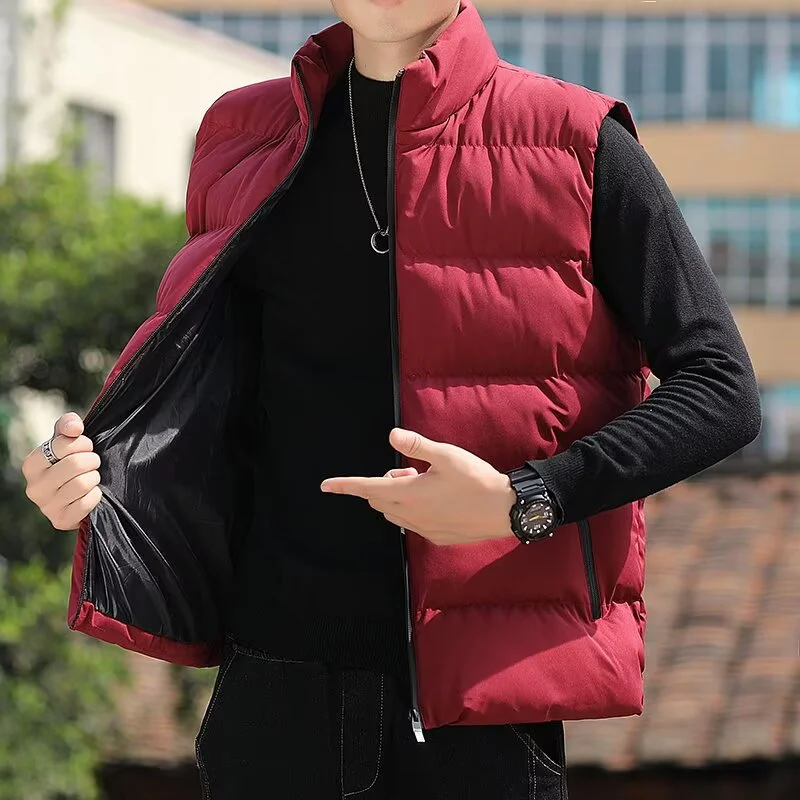 

Spring Fashion Mens Jacket Sleeveless Vest Thermal Soft Vests Casual Coats Male Cotton Mens Vest Men Thicken Waistcoat 5Xl