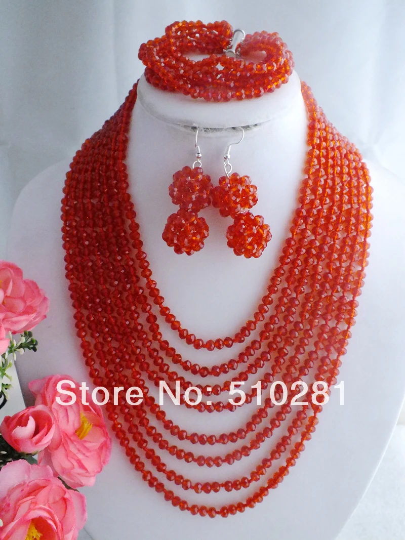 

classic !! New Fashion Design ,African Crystal Beads Jewelry Set For Wedding Party