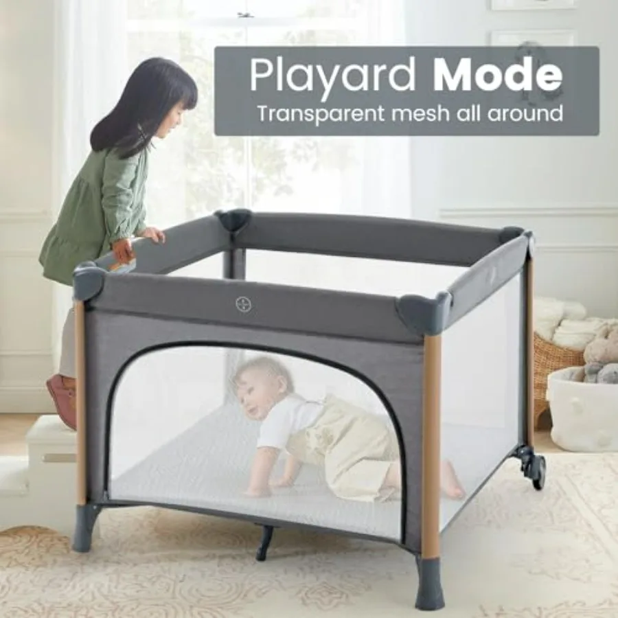 Culla portatile per bambini con design pieghevole per viaggi e uso domestico Box leggero e facile da montare per neonati e I