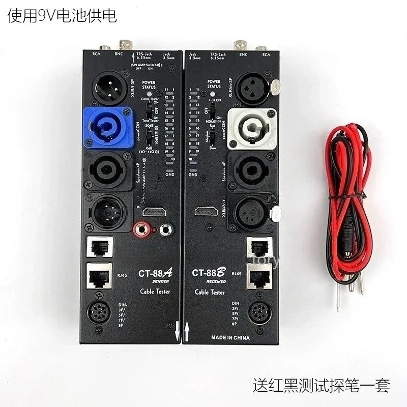 Separate Multifunctional Line Tester CT-88, XLR Signal Line Tester, HDMI Automatic Audio Side Line Tester,