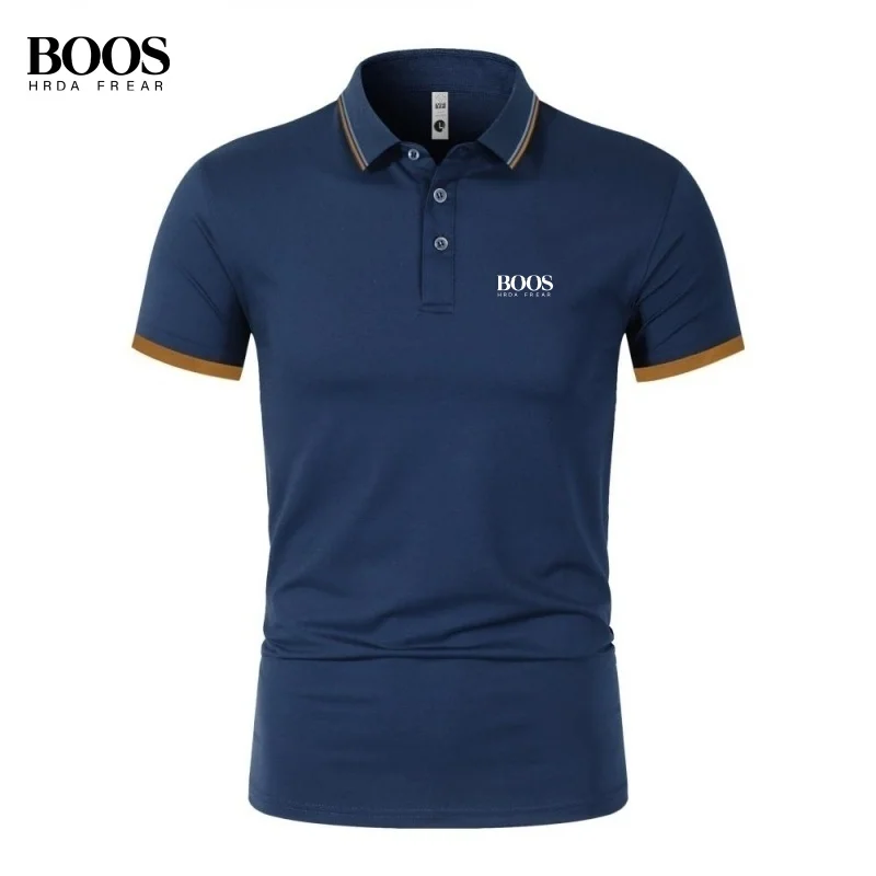 

Summer men's high-quality short sleeved polo shirt, new fashionable, casual, breathable, silky and refreshing top