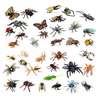Realistic Plastic Bugs Figurines with Cicada Cricket Scarab Bee Ant Spider Beetle Insects Figures for Fairy Garden Decoration