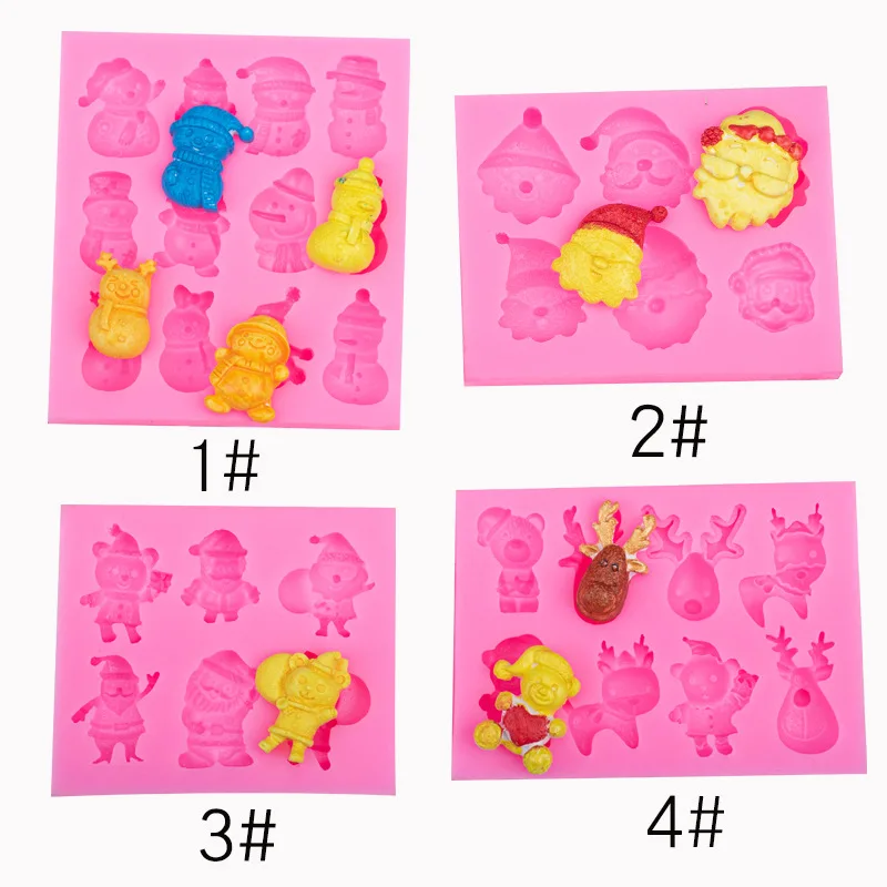 

Christmas Mold Silicone Baking Accessories 3D DIY Craft New Year Chocolate Cutter Mould Fondant Cake Decorating Tool Navidad