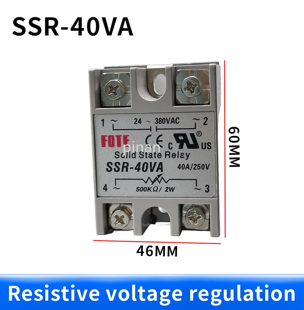 SSR-10VA SSR-25VA SSR-40VA 10A 25A 40A Relais Regulator 24-380VAC Output SSR 10VA 25VA 40VA